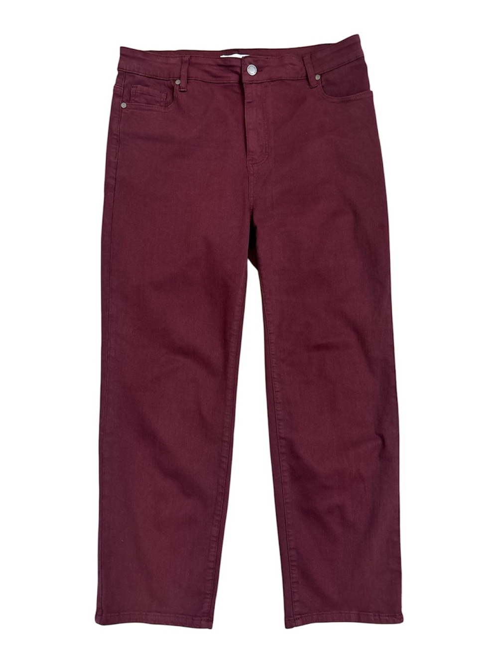 SIMORRA Women’s Straight-Leg Jeans in Deep Burgundy size 12